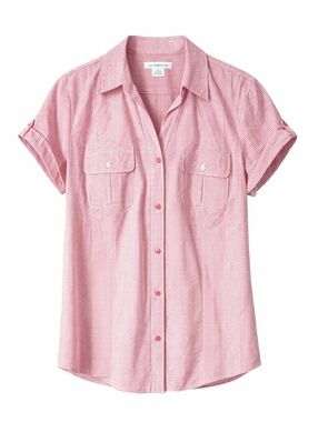 Liz Claiborne Pink Gingham Short-Sleeve Button Shirt
